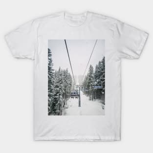 cable car through snowy forest T-Shirt